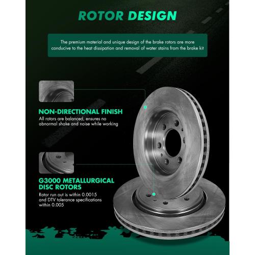 SCITOO Disc Brake Rotors Kits 54153 Front Vented Brake Rotors Fit For Ford For Expedition 2007-2017,For Ford For F-150 2010-2017,For Lincoln For Navigator 2007-2017 ‼️has rust ‼️