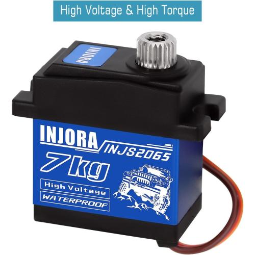 INJORA 7KG Servo INJS2065 with Mount and Servo Horn for TRX4M TRX4MT 1/18 RC Crawler Upgrade Parts, High Torque Waterproof