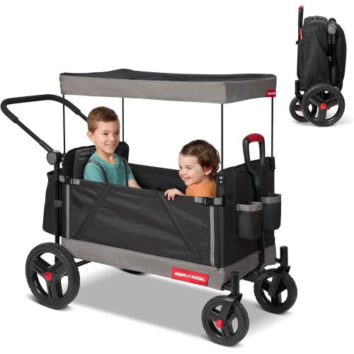 Radio Flyer Wagon for Kids, Baby Stroller, Outside Toys for Toddlers 1-3, Rolling Cart, Beach Cart with Wheels, Trav'ler Stroller Wagon with Protective Cover, for Ages 1  Years