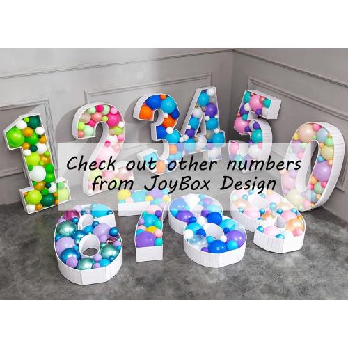 Mosaic Balloon Frame Numbers 2 Pre-Cut Large Foam Board Sign Cut-Out for Boy Girl Birthday Backdrop Anniversary Decoration