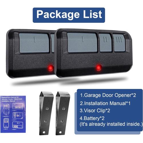 2 for Chamberlain Craftsman LiftMaster Garage Door Opener Remote, Replaces 893LM 893Max 891LM 371LM 373LM 971LM 973LM, no Wait Wireless Remote Keyless Entry, Safe Security