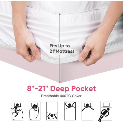 BedsPick Mattress Topper Twin XL,Mattress Pad for Back Pain Relief,Pillowtop Extra Long Twin Thick Mattress Pad,400TC Soft Cooling Quilted Cover Protector for College Dorm,Sleeper Sofa,RV. ( The mattress still sealed- see in the picture)
