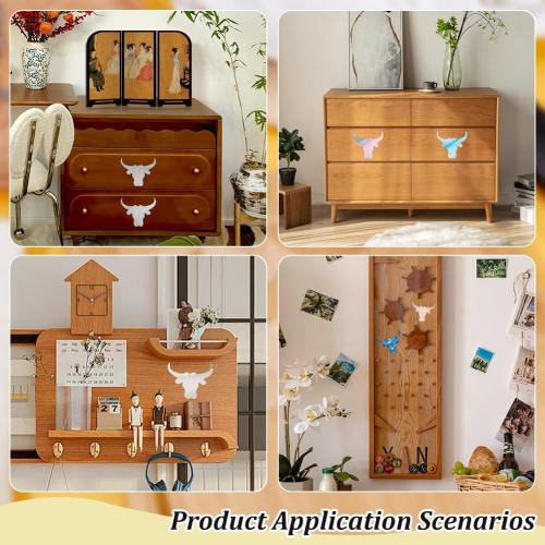 BENECREAT Cattle Clear Acrylic Router Inlay Template, Woodworking Craft Template with Film for Creating Unique Inlays in Signs, Charcuterie Boards, 11.8x5inch