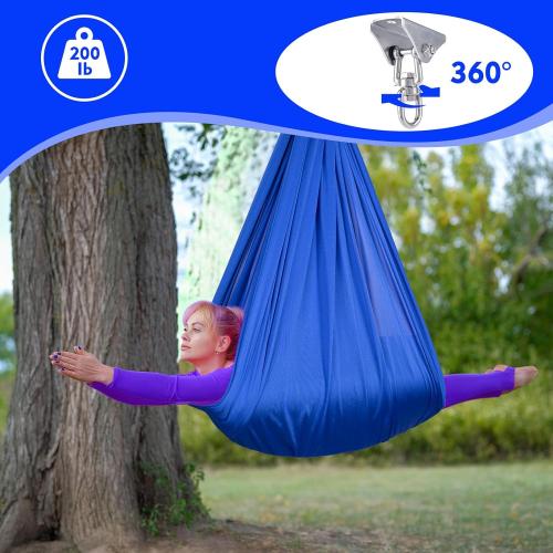 Sensory Swing for Special Needs Kids with 360° Swivel Hanger, Therapy Hammock for Autism, ADHD, Sensory Needs, Indoor Adjustable, Hardware Included