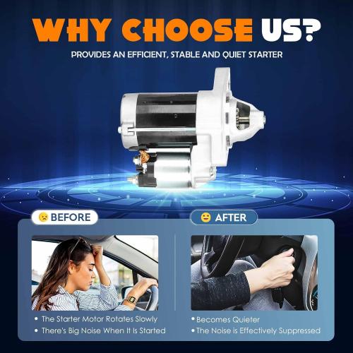 Starter 1.5 1.5L Compatible with Toyota Yaris 2006-2018 (Only for Automatic), for Toyota Echo 2003-2005 1.5L, Fit for Scion XA for XB 2004-2006 1.5L, 17842, 17383, 410-52274, 28100-21063, 17842N