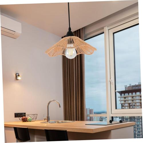 Garneck Stylish Handwoven Lampshade for Table Lamps Minimalist Ceiling Light Cover for Bedroom Living Room and Festival Decor Soft Diffused Lighting for Inviting Atmosphere