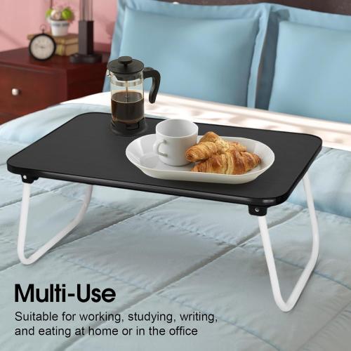 Lap Desks Laptop Tray for Bed or Couch, Breakfast Serving Tray with Folding Legs,Portable & Lightweight Mini Table, Laptop Stand for Working, Reading and Writing,Black