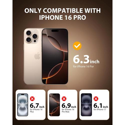 PDDKISS 2 Pack Privacy Screen Protector for iPhone 16 Pro