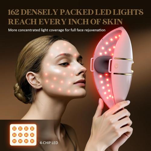 FSA LED Face Mask Light Therapy, Red Light Therapy for Face Wrinkle, Blue Light Therapy Mask for Face Acne, Rechargeable