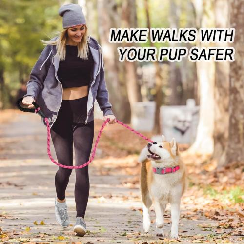 BARKBAY Dog Leashes for Large Dogs Heavy Duty Dog Leash 2 Pack 5 FT with Comfortable Padded Handle Highly Reflective Threads for Medium Large Dogs Walking Training Running (5FT-1/2,Pink Black)