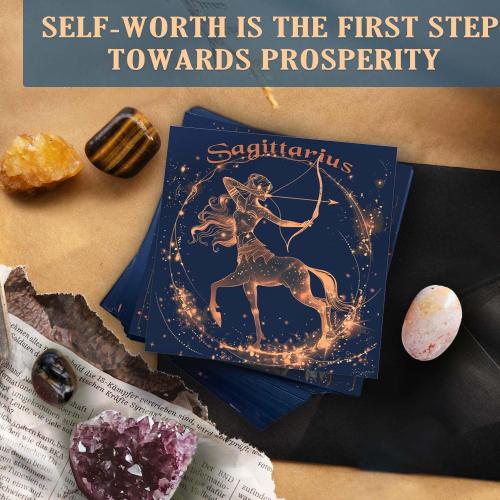 Faivykyd Sagittarius Birthday Crystals Gifts - 6 Sagittarius Zodiac Healing Stones w/ 50 Miracle Mantras Affirmation Cards, Spiritual Gifts for Positive Energy, Self-Care, Love & Wealth