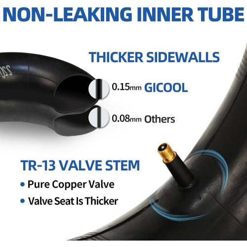 Set of 2 Size 13x5.00-6 Tire and Inner Tube Set, TR-13 Straight Valve Stem, Replacement Riding Mower Front Wheel Assembly, 2 Pack