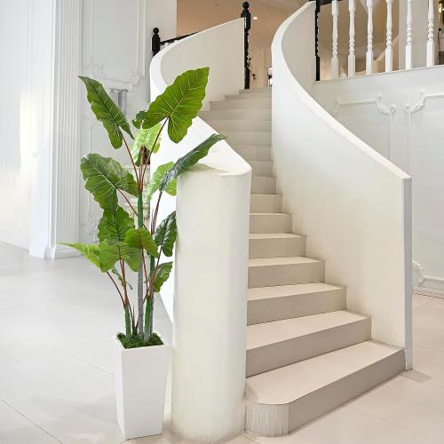 Artificial Plant Indoor 5.5FT - Fake Tree with White Tall Planter - Faux Silk Plants Tall Fake Floor Plant in Pot - Artificial Trees for Home Office Living Room Decor Indoor