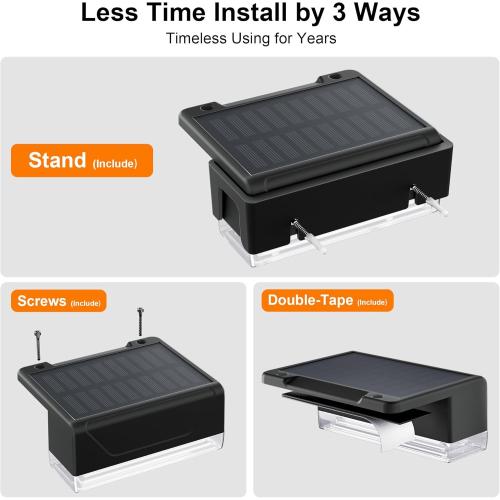 6 Pack........Ellasay Solar Fence Lights Outdoor: 8 Lighting Modes with RGB Solar Powered Deck Light - Waterproof IP65 - Wall Decor for Garden Patio Backyard Porch 2 Pack