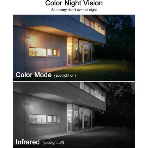 ANRAN 2K Solar Security Cameras Wireless Outdoor, 2.4Ghz WiFi Surveillance Outdoor Camera for Home Security with Embedded Solar Panel, Color Night Vision, 2-Way Talk, IP67 Waterproof, Work with Alexa