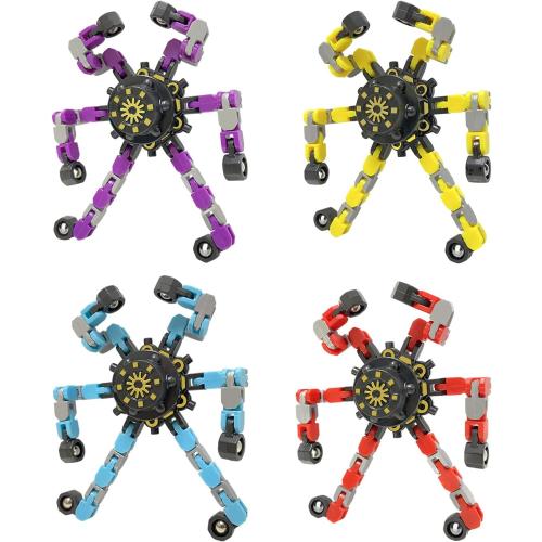 Fidget Toys Transformable Fidget Spinners ADHD Tools for Kids Adult Teen Toddler Autism Sensory Toys Juguetes para Niños 4 Pack Party Favors for Kids