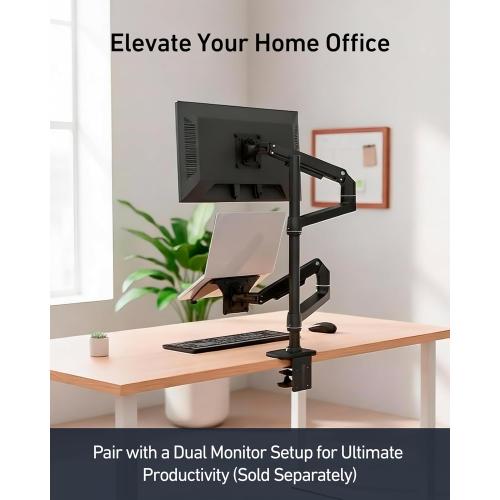 Laptop Tray for Monitor Arm - VESA Mount 100x100mm, Laptops up to 17.3in & 28.6lbs - Notebook Tray Office Desk Accessories - Black***
