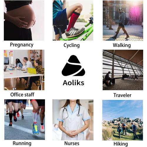 Aoliks Compression Socks for Women & Men 4 Pairs, Best Support for Nurses Running Travel