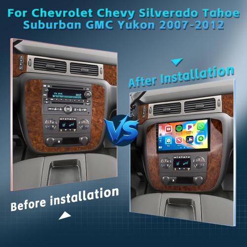 Qualcomm [8Core 4 64GB] Inefala Android 15 Car Radio for Chevrolet Chevy Silverado Tahoe Suburban GMC Yukon 2007-2012 with Carplay Android Auto, 9 Touchscreen Car Stereo with WiFi GPS Bluetooth SWC