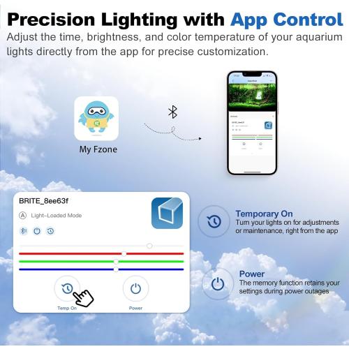 FZONE LED Aquarium Light with APP Control, Full Spectrum for 47-55 Planted Aquariums, Timer Sunrise/Sunset,72W (Light 120)