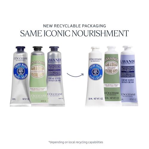 L'OCCITANE Hand Cream Classics, 3-Piece Set: Moisturizing Hand Creams, Iconic Scents, Vegan, All Skin Types, Perfect Gift, Made in France