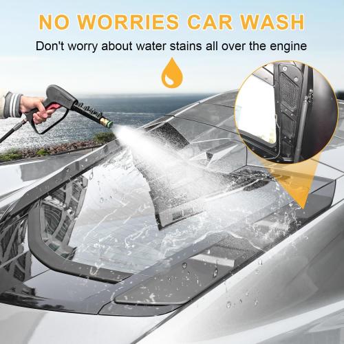 Rear Dry Bay Vent Blocks Cover & Rear Window Spoiler,Hatch Hood Wash Cover Compatible with for Chevy Corvette C8 Z51 Z06 E-Ray Stingray Coupe 2020-2025 Engine Bay Air Vent Inserts Protection
