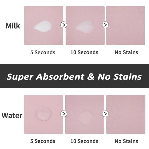 HotLive Dog Food Mat - Absorbent Cat Mat for Food and Water, No Stains Pet Feeding Bowl Mat, Easy to Clean Pet Placemats, Quick Dry Dog Water Dispenser Mat for Messy Drinkers | Paw Pink 24x36