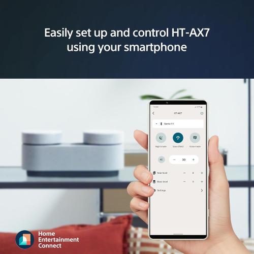 Grey Sony HT-AX7 Portable Theater System for Tablet, Phone, Laptop, Projector - Cinematic Surround Sound Speaker - 30H Battery - Easy Bluetooth Connection