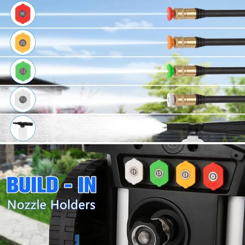 5000PSI 4.0GPM Heavy Duty Power Cleaner with 33 FT Extension Hose, 4 Quick Connect Nozzles and Foam Cannon for Cars/Fences/Driveways/Patios/Home Cleaning, Blue