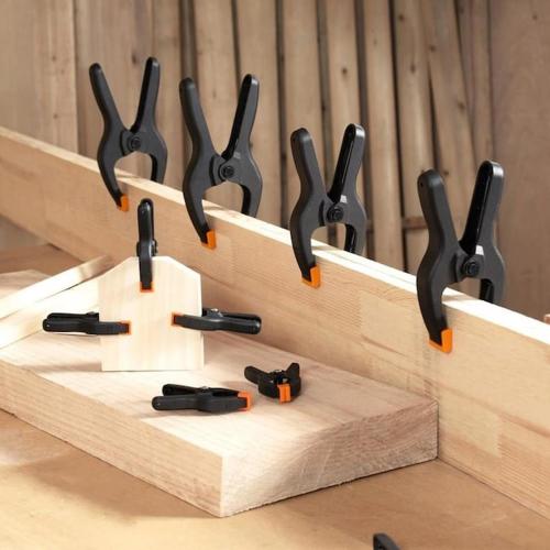‼️may have missing pieces ‼️24 PCS 3.5 Heavy Duty Plastic Spring Clamps, Black Spring Clips for Backdrops, Craft Projects, Woodworking, Photography and Display Stands
