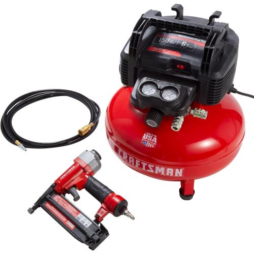 CRAFTSMAN Brad Nailer and Air Compressor Combo Kit With Hose (CMEC1KIT18)