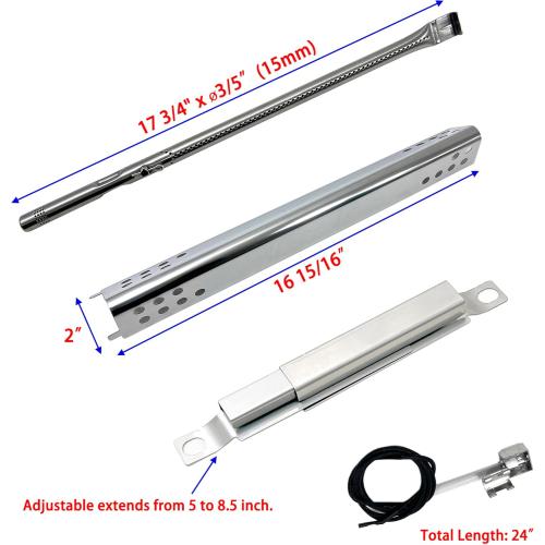 Direct Store DG276 Replacement for Charbroil Performance 6 Burner 463276517, 463276617, 466245917, 463238218, 463277918, 463244819, 463274619, 463274819, G470-5200-W1 Burner, G470-0004-W1A Heat Plates