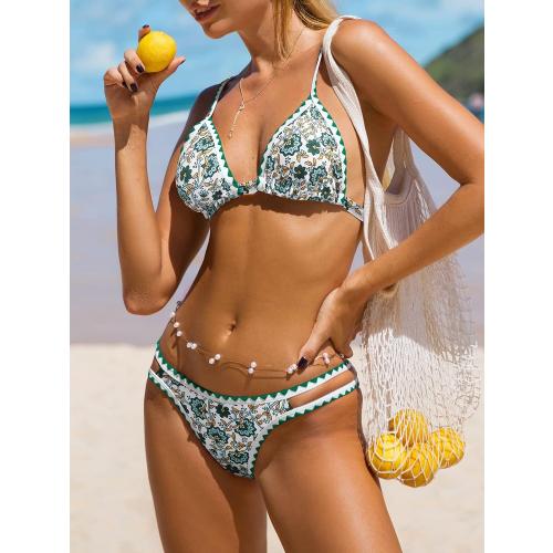 Size S BIKINX Womens Swimsuits Sexy Thong Micro Bikini Ditsy Floral Two Piece Sets Bathing Suit Color Block Bandeau Swim Top