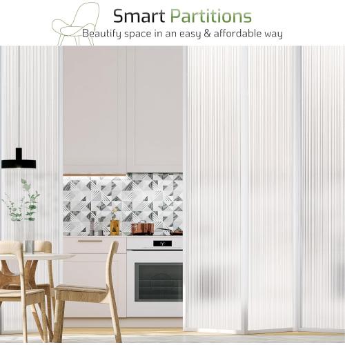 LUTE Reeded Glass Window Privacy Film, Frosted Glass Film, Removable 3D Decorative Decals Sun Blocking Anti UV Door Window Cover, No Glue Static Cling Vinyl for Bathroom Home Office, 35.4 x 118.1