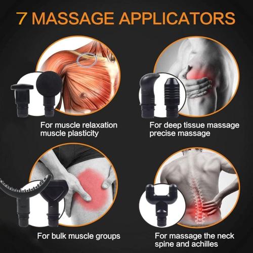 Massage Stick,Massage Gun, Fascia Gun Neck Pain Massager Deep Tissue Muscle Massager Relax Body Massage Display Fascia (Color : Y2-Black, Size : US Plug)