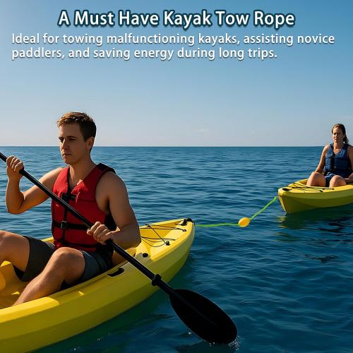 Floating Kayak Tow Rope with Clips – Quick Connect Rescue Line for Kayaks, Jet Ski Anchor Rope – Towing Rope for Tying Kayaks Together, Kayak Accessories, 12FT