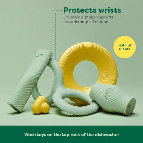 Earth Rated Tug of War Toy for Dogs and Puppies, Interactive Dog Pull Toys, Ergonomic Grip, Natural Rubber, Large, Green