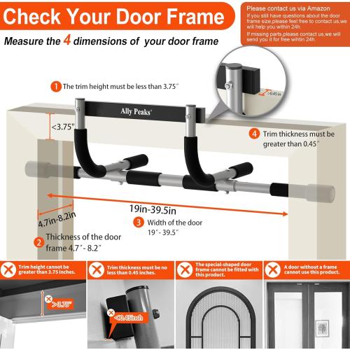 Ally Peaks Pull Up Bar for Doorway,Multiple Levels Width Adjustable Pull Up Bar Accurately Match Wide and Narrow doorframe,Indoor Chin-Up Bar Workout Bar,USA Original Patent