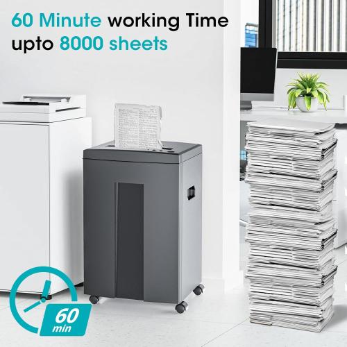 WOLVERINE 18-Sheet Shredders for Home Office Heavy Duty P-4 Security Level Crosscut Paper Shredder Paper/CD/Card Ultra Quiet Paper Shredder for Home with 6 Gallons Pullout Waste Bin SD9113(Grey ETL)
