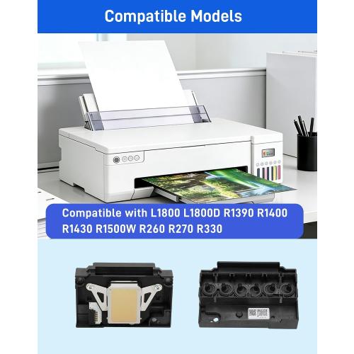 Upgrade L1800 DTF Printhead Replacement for L1800 DTF Printer, L1800 L1800D R1390 R1400 R1430 R1500W R260 R270 R330 DTF Printer, Smooth Ink Flow & Anti-Clogging Nozzle