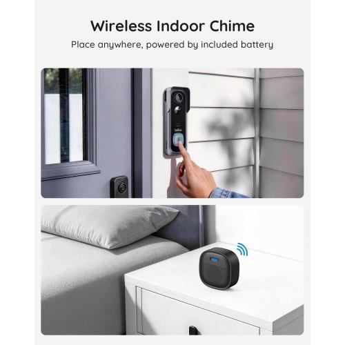 BOIFUN Video Doorbell Camera Wireless – No Subscription Required, 2K HD