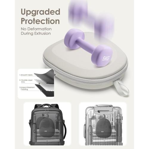 Headphone Case Hard Shell Super-Slim for Sony/JBL/Bose/Soundcore Anker/BERIBES KVIDIO TOZO JLab Over-Ear Headphones Universal Portable Travel Organizer Bag (Beige)