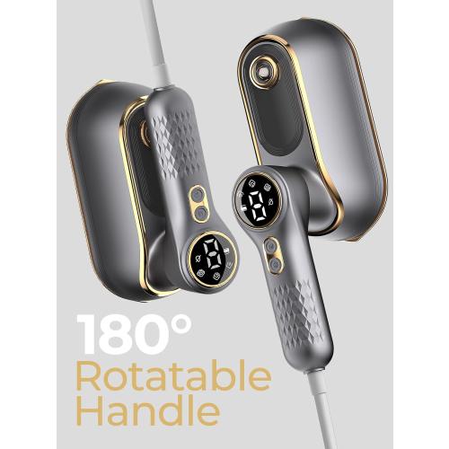 Portable Travel Steamer, 1200W Handheld Fabric Steamer for Clothes, 4 Modes with LCD Display, Powerful Wrinkle Remover for Home & Travel, 150ml Water Tank, 10S Fast Heat-Up, 180° Swivel Handle, Grey