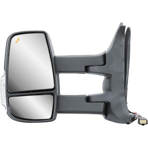 Driver Left Side Door Mirror Long Extension View Tow Mirror Power and Heated with BLIS (Blind Spot Sensor) and Signal Light for Ford Transit 150 250 350 from 2010 to 2024