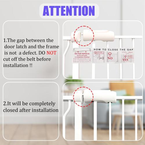 Narrow Baby Gate 24.4-29 Inch Wide Stairs Tension Pet Dog Gates Indoor for Doorways No Drilling Pressure Mounted Metal Pet Gates for Kids