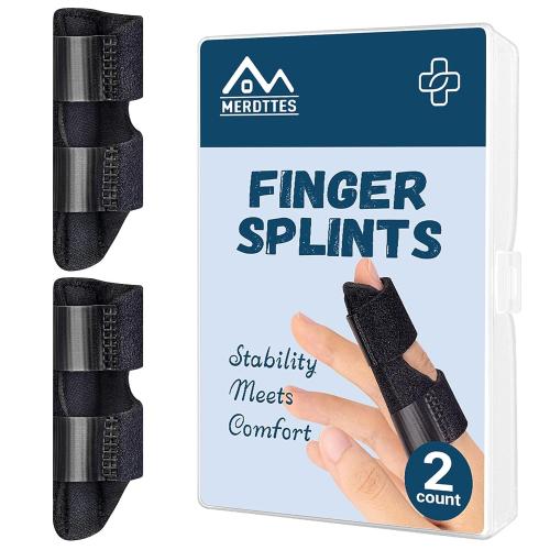 Upgraded Trigger Finger Splint, 2 Pcs Extended Double Strap Knuckle Immobilization Support Brace Fits for Middle, Index & Ring Finger Pain, Finger Straightener for Arthritis, Mallet, Sprain and Injury