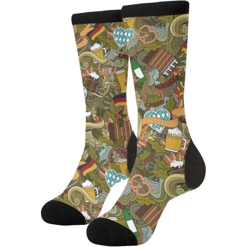 Graffiti Wall, Hip Hop Art Novelty Crew Socks Casual Funny Crazy Dress Socks