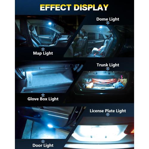 10Pcs 194 T10 168 W5W 2825 LED Bulb, Super Bright LED Car Interior Dome Map Camper RV License Plate Light Bulbs, Upgraded 25-SMD 3014 Chipsets 12V 400LM Ice Blue