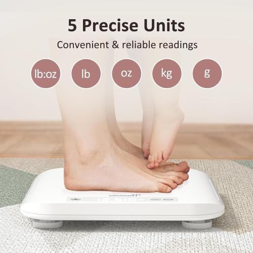 Baby Scale, Multifunctional Baby Weight Scale, Pet Scale for Puppy, Cat, Adult Scale Up to 330lbs, Accurate Digital Scale with Hold Function, 27-inch Height Measurement, 5 Units, LED Screen