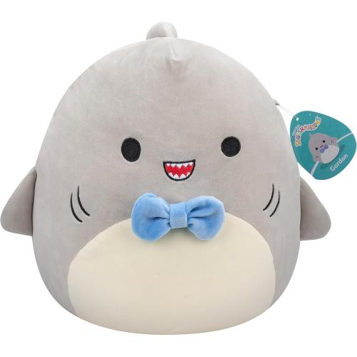 Size 7.5 Color Grey Squishmallows SQCR05379 7.5-Inch-Gordon The Grey Shark with Blue Bowtie, Multicolour